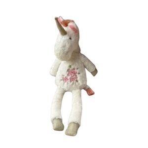 🥳 $5 Bundle Item PIER 1 Imports Unicorn Flora Wht Plush Emb Flwrs NWT